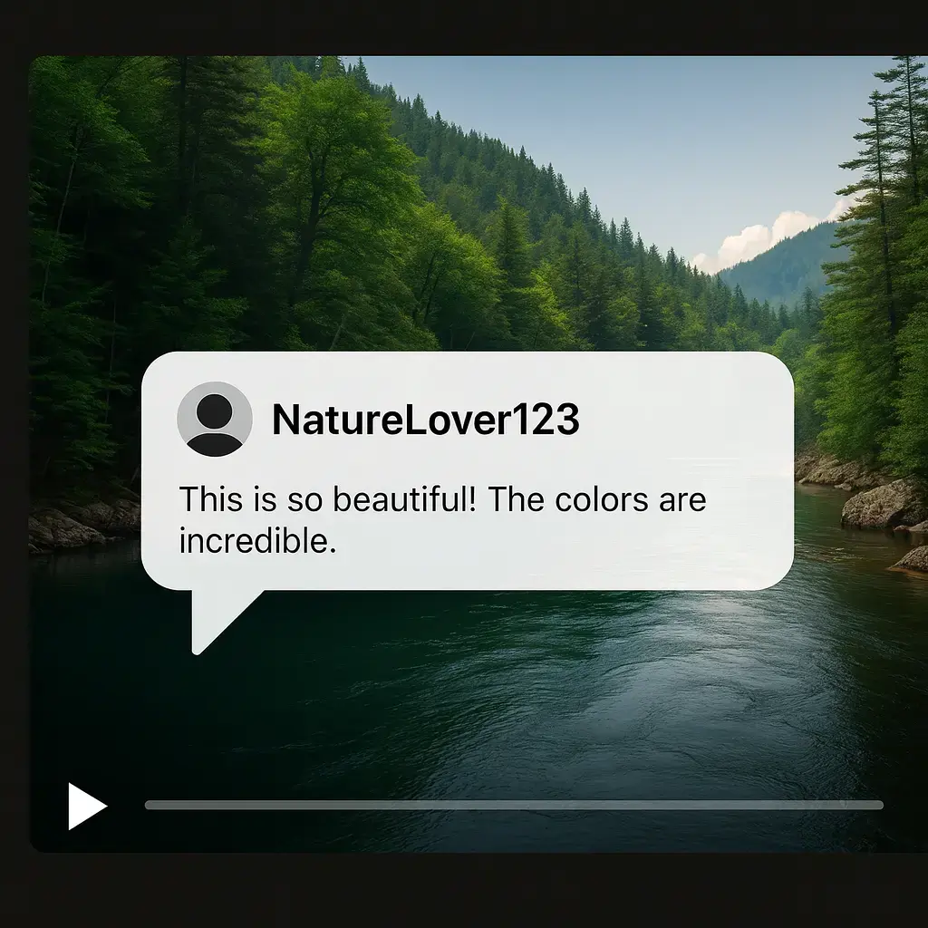 Contoh penggunaan bubble komentar di video