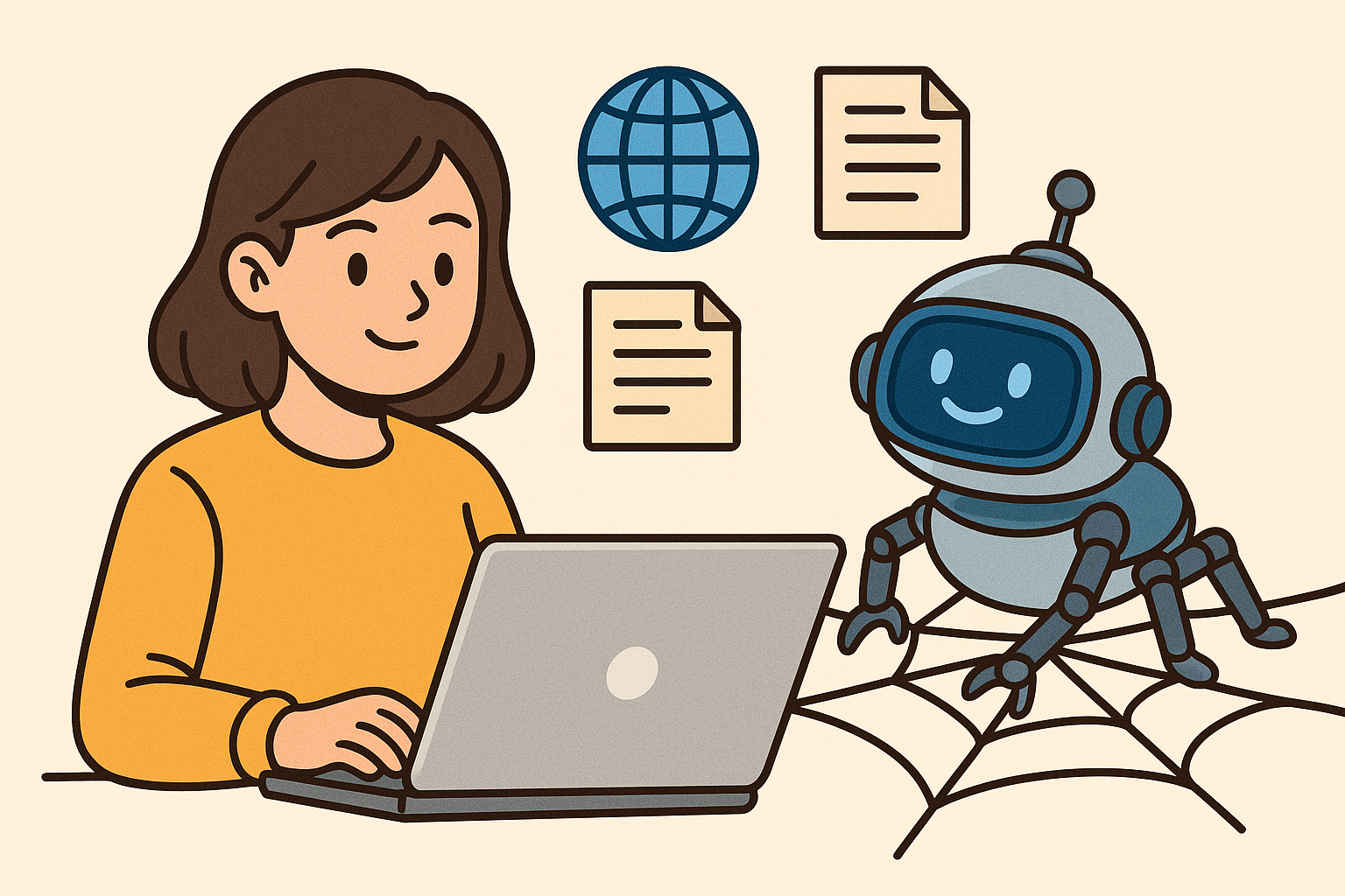 Ilustrasi Crawling AI